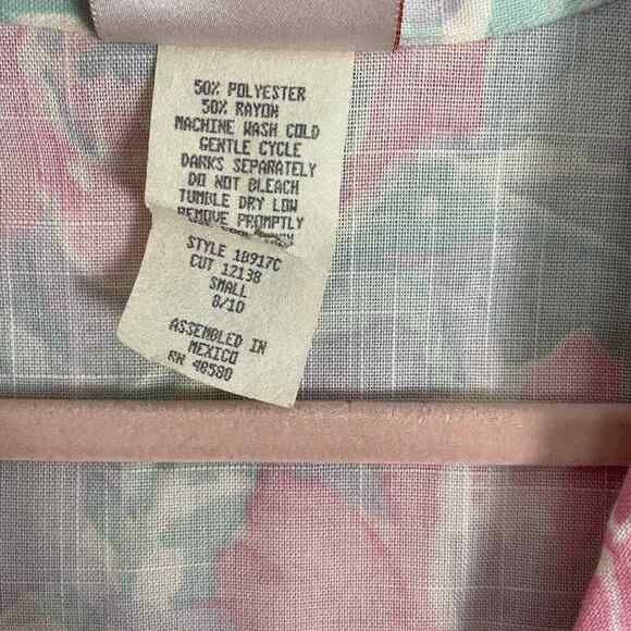 Vintage Blazer Womens Size Small Floral Pink Blue Pastel Spring Boyfriend 90s - Picture 9 of 13